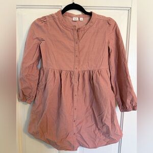 GAP Dusty Rose Long Sleeve Button-Up Dress